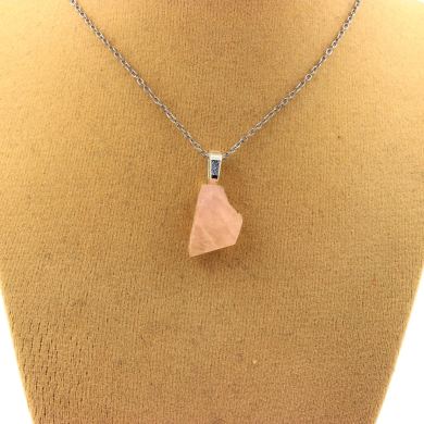 Raw Morganite Necklace. 8.98 ct.