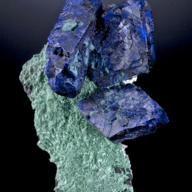 Azurite on Malachite