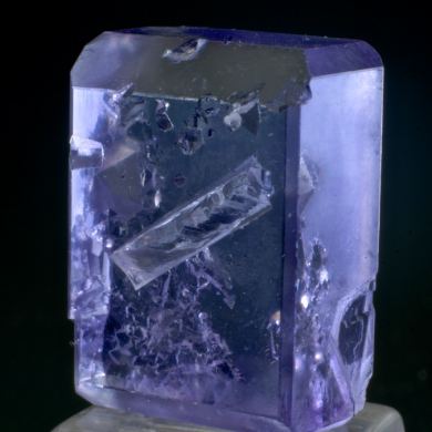 Fluorite - gem clear, flattened cube