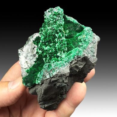 Malachite with Calcite