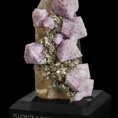 Fluorite & Pyrite on Smoky Quartz from Kazakhstan