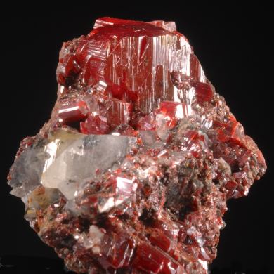 Realgar with Calcite- gemmy crystals