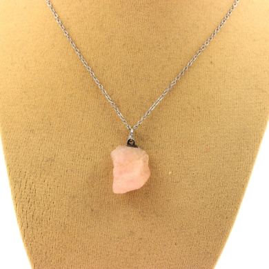 Raw Morganite Necklace. 14.31 ct.