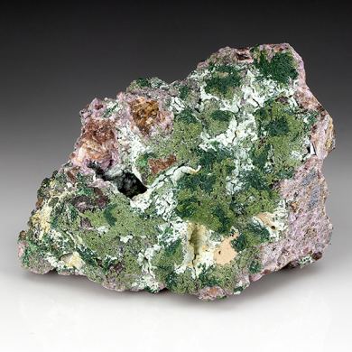 Kolwezite with Malachite, Calcite