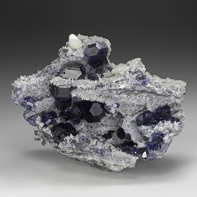 Fluorite with Quartz, Calcite