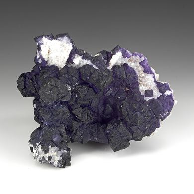 Fluorite on Quartz after Calcite
