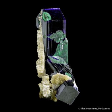 Azurite with Malachite and Cerussite