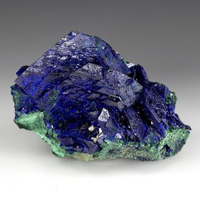 Azurite with Malachite
