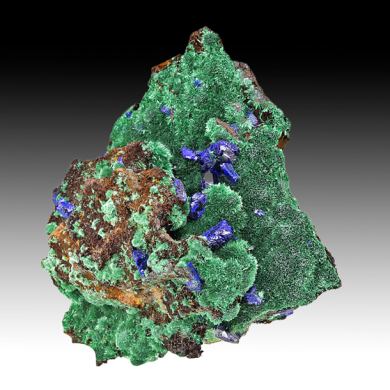 Azurite with Malachite