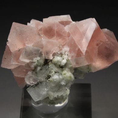 pink FLUORITE, K FELDSPAR var. ADULARIA
