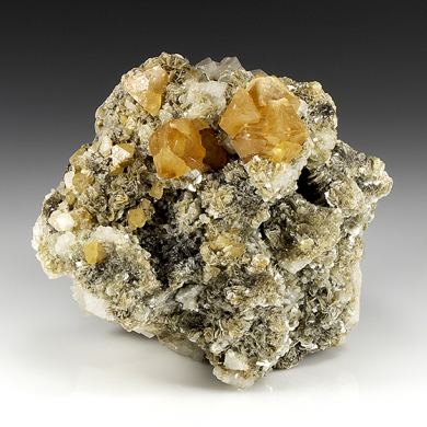 Scheelite with Muscovite, Albite