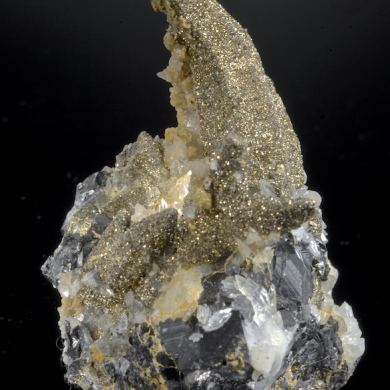 Pyrite on/replacing Pyrrhotite