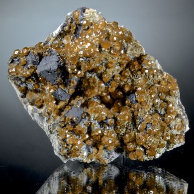 Spessartine with Helvite crystals