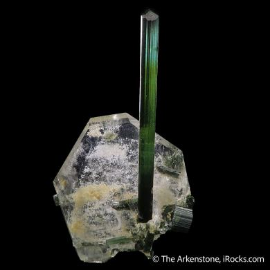 Elbaite Tourmaline on Quartz