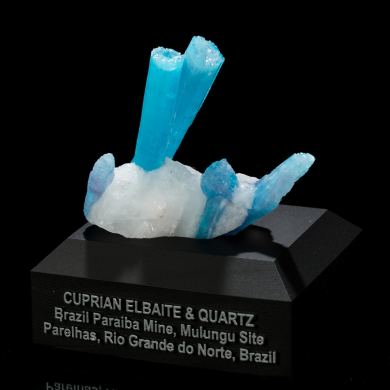Paraiba Tourmaline on Quartz from Brazil