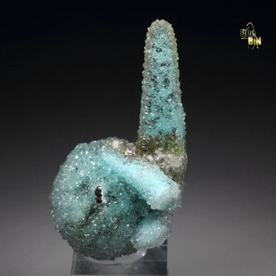 floater - CHRYSOCOLLA pseudomorph, MALACHITE