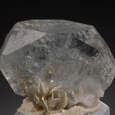 Beryl var. Aquamarine (tabular form) on Muscovite