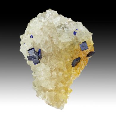 Azurite on Smithsonite