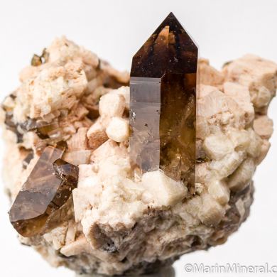 Smokey Quartz on Feldspar