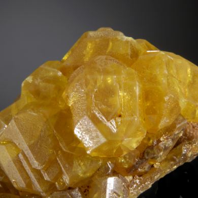 Sulphur (native crystals on Aragonite)