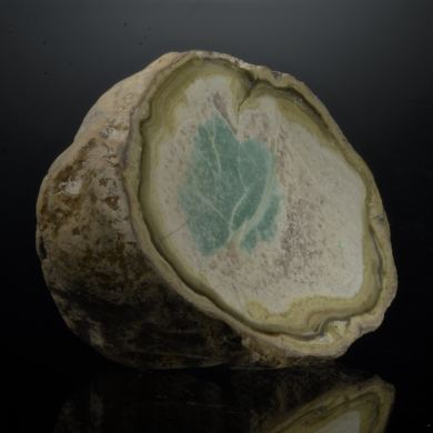 Variscite half nodule with Crandallite and Wardite