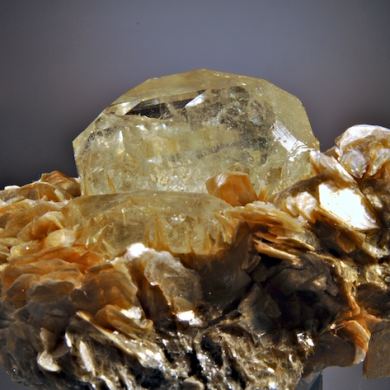 Goshenite (Beryl) on Muscovite