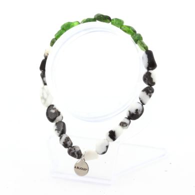 Zebra Jasper from Brazil + Diopside from Brazil Bracelet. Customizable Size.