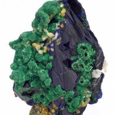 Azurite, malachite, quartz