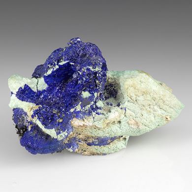 Azurite with Malachite