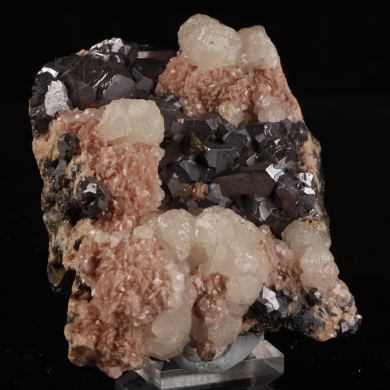 Rhodochrosite with Calcite and galena