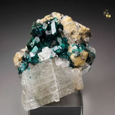 gemmy DIOPTASE, CALCITE