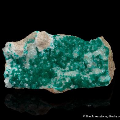 Dioptase on Calcite