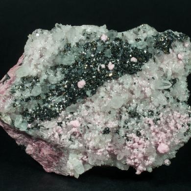 Rhodochrosite with Quartz and Sphalerite