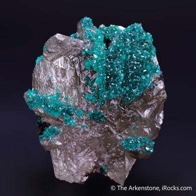 Dioptase on Cerussite