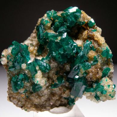 Dioptase on Quartz