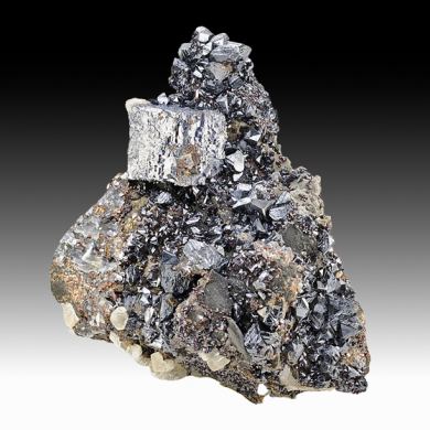 Galena with Sphalerite, Calcite