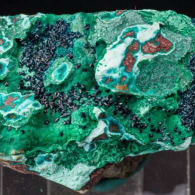 Cornetite on Malachite