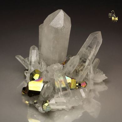 new find - iridescent PYRITE, QUARTZ