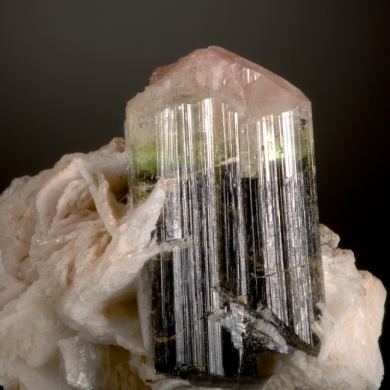 Elbaite- Three color Tourmaline on Clevelandite