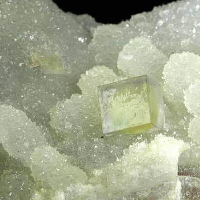 Fluorite on Quartz with Chalcedony