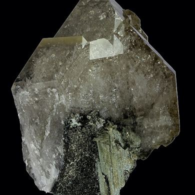 Quartz (smoky) with Pyrite
