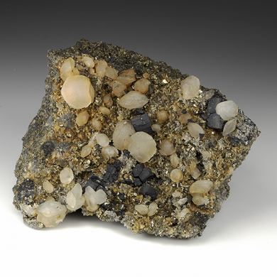 Calcite with Galena, Pyrite
