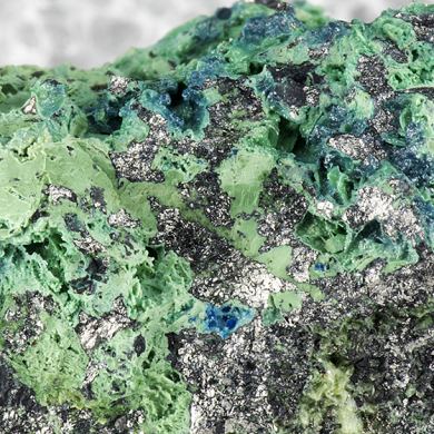 Connellite with Chrysocolla, Langite, Arsenopyrite