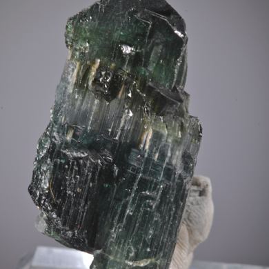 Elbaite -rare fibrous-zoned Achroite, Verdelite and Indicolite crystal