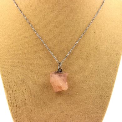 Raw Morganite Necklace. 16.04 ct.