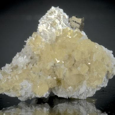 Apatite (Fluorapatite) with Quartz and Pyrite