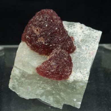 Elbaite (variety rubellite) with Calcite