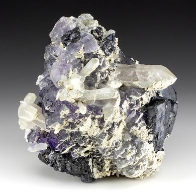 Fluorite with Quartz, Sphalerite, Calcite