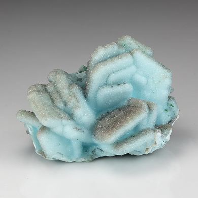 Chrysocolla pseudomorph with Malachite, Quartz