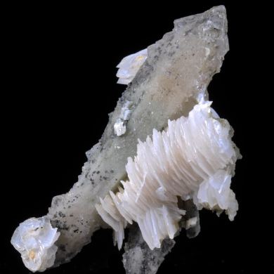 sceptered Quartz with Mangano-Calcite and Dolomite